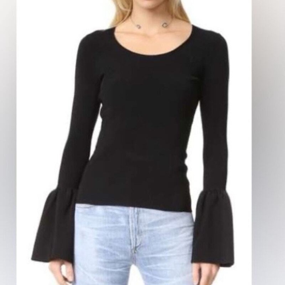 Elizabeth and James Black Bell Sleeve Blouse